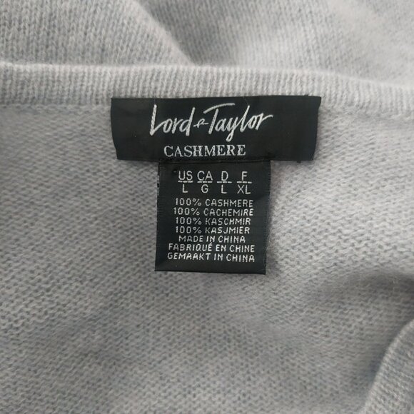 Lord & Taylor 100% Cashmere Sweater Large Flowy Gray Ombre Long Sleeve Crew Neck - Picture 4 of 8